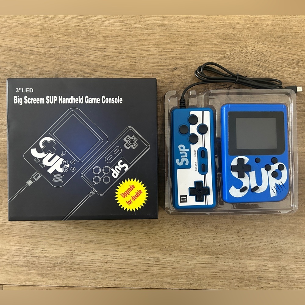 SUP Handheld Game Console – 400 Classic Games | Blue | New in Box